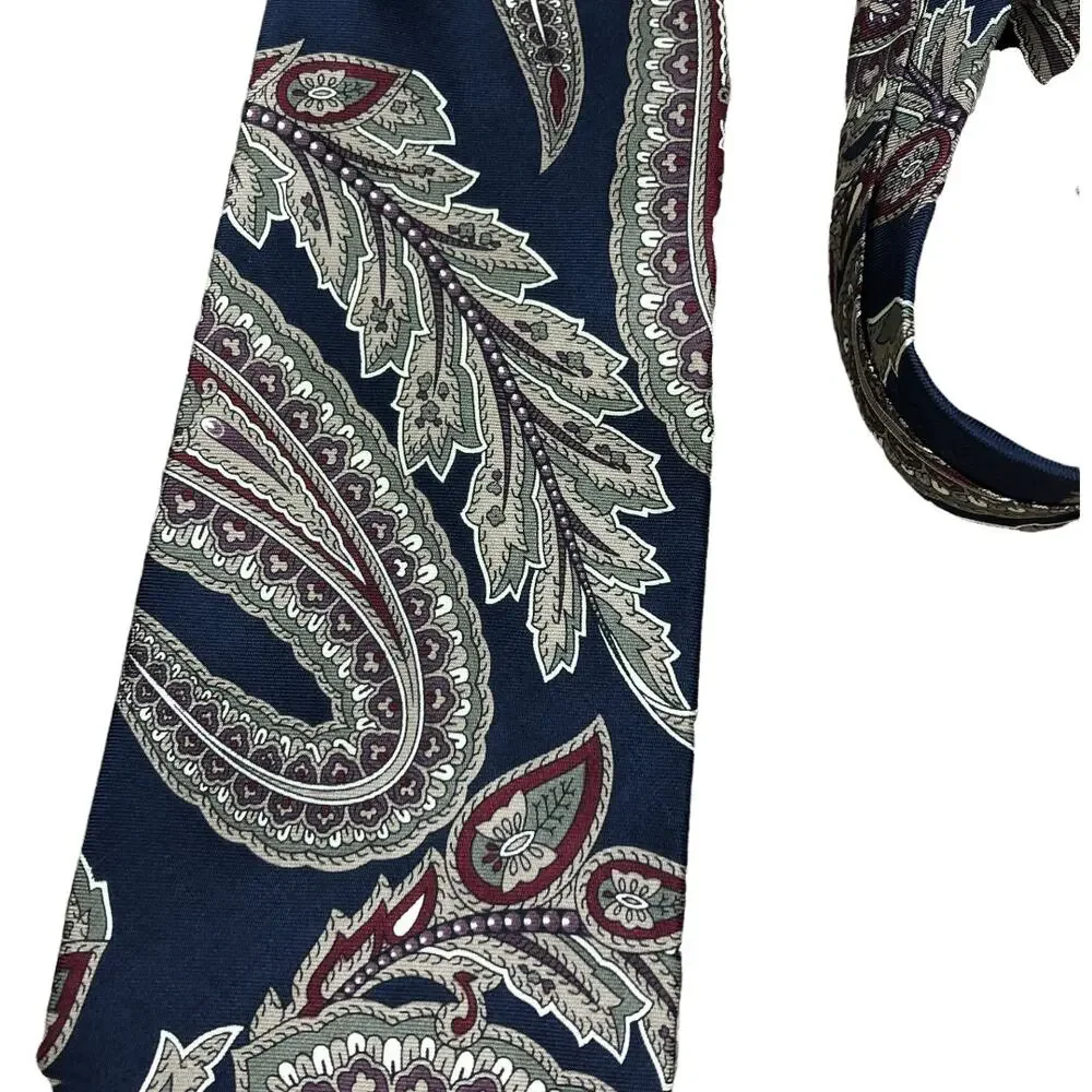 CHRISTIAN DIOR Navy Paisley Tie‎ Men's Monsieur Career